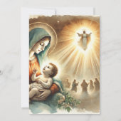 Printable Mary & Baby Jesus Geboorteplaats Scrapbo Kaart (Achterkant)