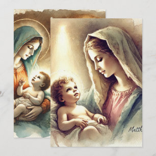 Printable Mary & Baby Jesus Geboorteplaats Scrapbo Kaart