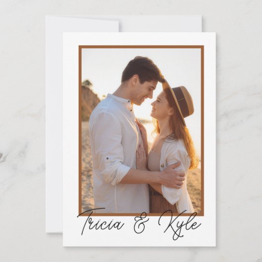 Printable minimalist four-photo wedding kaart (Voorkant)