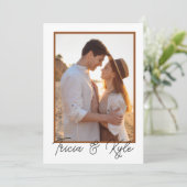 Printable minimalist four-photo wedding kaart (Staand voorkant)