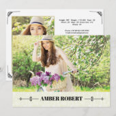 Printable Model Comp Card Kaart (Voorkant / Achterkant)