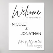 Printable Modern Wedding Welcome Sign Poster (Voorkant)
