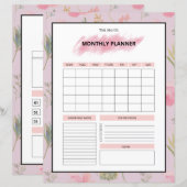 Printable Monthly Planner Template (Voorkant / Achterkant)