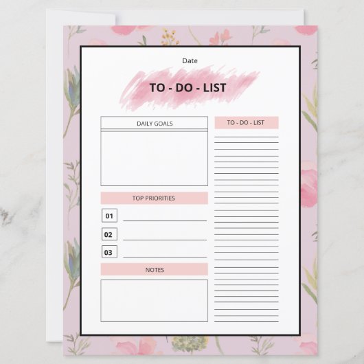 Printable Monthly Planner Template (Achterkant)