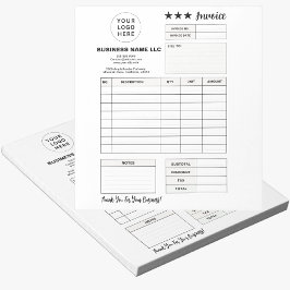 Printable Order Form, Custom Business Logo Invoice Notitieblok