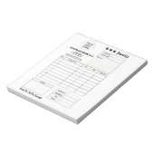 Printable Order Form, Custom Business Logo Invoice Notitieblok (Linkerzijde)