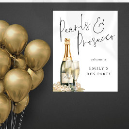 Printable Parels Prosecco Welkom bij Hen Party Poster