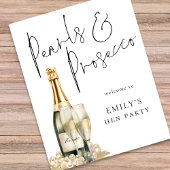 Printable Parels Prosecco Welkom bij Hen Party Poster