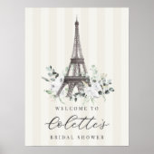 Printable Paris Bloom Vrijgezellenfeest Welkomstbo Poster (Voorkant)