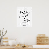 Printable Party begint hier Weddenschap Welkomstte Poster (Keuken)