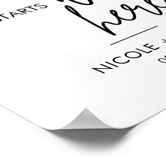 Printable Party begint hier Weddenschap Welkomstte Poster (Hoek)