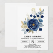 Printable Pastel Bloemen Verjaardag Kaart (Voorkant / Achterkant)