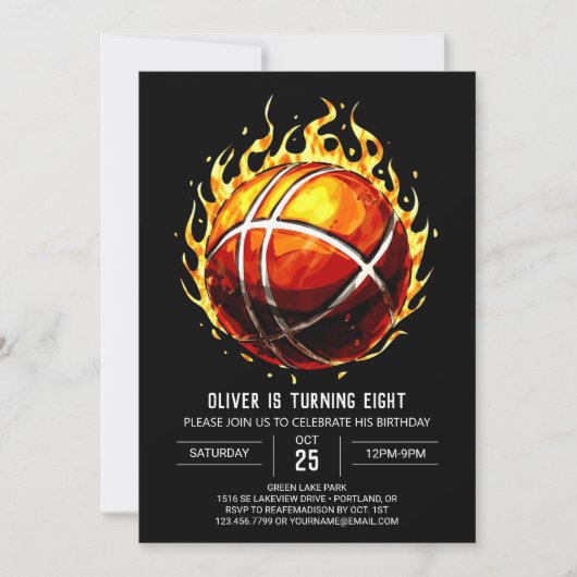 Printable Pastel Jongen Basketbal Verjaardag Kaart (Voorkant)