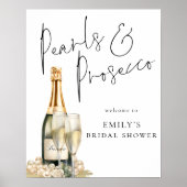 Printable Pearls Prosecco Welkom bij Vrijgezellenf Poster (Voorkant)