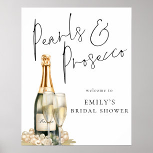 Printable Pearls Prosecco Welkom bij Vrijgezellenf Poster