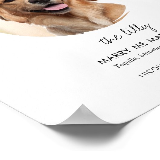 Printable Pet Dog Wedding Signature Drink Sign Poster (Hoek)