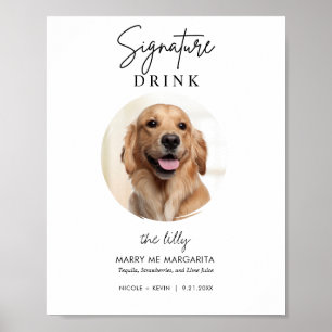 Printable Pet Dog Wedding Signature Drink Sign Poster