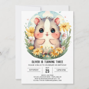 Printable Pet Hamster Verjaardag Kaart