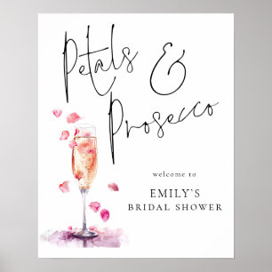 Printable Petals Prosecco Welkom in Vrijgezellenfe Poster