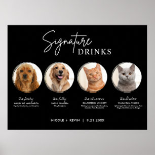 Printable Pets Signature Drinken Wedding Bar Sign Poster