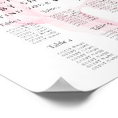 Printable Pink Bow Baby Shower Seating Chart Poster (Hoek)