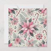 Printable Pink Candy Cane Poinsettia Scrapbook Kaart (Voorkant)
