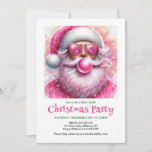 Printable Pink Santa Bubble Gum Funny Christmas  Kaart (Voorkant)