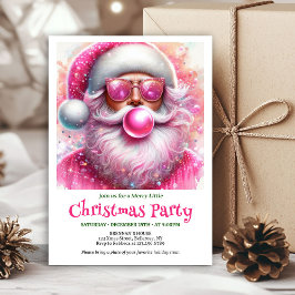 Printable Pink Santa Bubble Gum Funny Christmas  Kaart