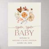 Printable Pumpkin Spice Baby Shower Welcome Sign Poster (Voorkant)