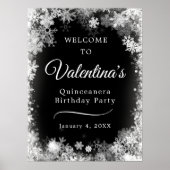 Printable Quinceanera verjaardag sneeuwvlok Welkom Poster (Voorkant)