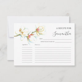 Printable Recept Kaarten Waterverf Bloemen