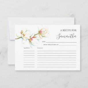Printable Recept Kaarten Waterverf Bloemen