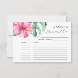 Printable Recept Kaarten Waterverf Bloemen