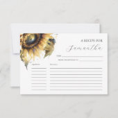 Printable Recept Kaarten Waterverf Zonnebloemen (Voorkant)