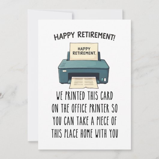Printable Retirement Card, Funny Retirement Gift Feestdagenkaart (Voorkant)