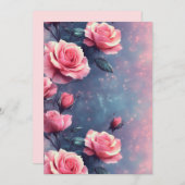 Printable Rose Galaxy Background – Digital Card  Feestdagenkaart (Voorkant / Achterkant)