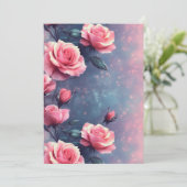 Printable Rose Galaxy Background – Digital Card  Feestdagenkaart (Staand voorkant)