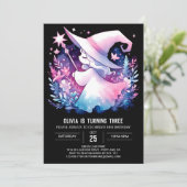 Printable Schattige Wizard Verjaardag Kaart (Staand voorkant)