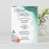 Printable School Teacher Pensioen Party Sjabloon Kaart (Staand voorkant)