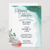 Printable School Teacher Pensioen Party Sjabloon Kaart (Voorkant / Achterkant)