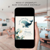Printable Sea You Soon Whale Baby Shower Ivory Poster