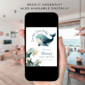 Printable Sea You Soon Whale Baby Shower White Poster