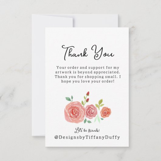 Printable Small Business Custom Logo Hartelijk dan Kaart (Achterkant)