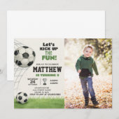 Printable Soccer Verjaardag Uitnodiging met foto (Voorkant / Achterkant)