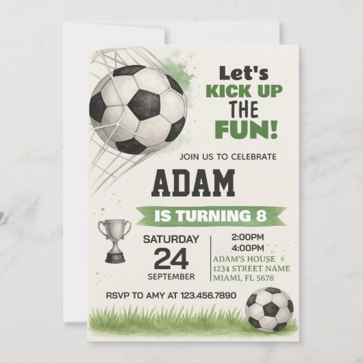 Printable Sports Party Nodig voor Jongens & Meisje Kaart (Voorkant)