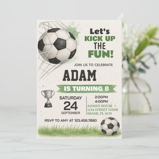 Printable Sports Party Nodig voor Jongens & Meisje Kaart (Staand voorkant)