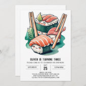 Printable Sushi Nacht Verjaardag Kaart (Voorkant / Achterkant)