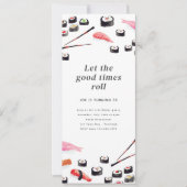 Printable Sushi Verjaardagsfeestuitnodiging Kaart (Voorkant)