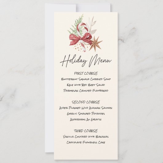 Printable Sweet Treats Holiday Menu Kaart (Voorkant)