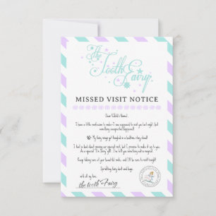 Printable Tooth Fairy Apology Letter Note Kaart